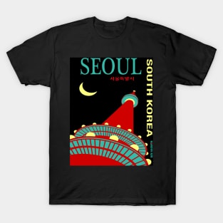 Seoul South Korea Vintage Travel and Tourism Advertising Print T-Shirt